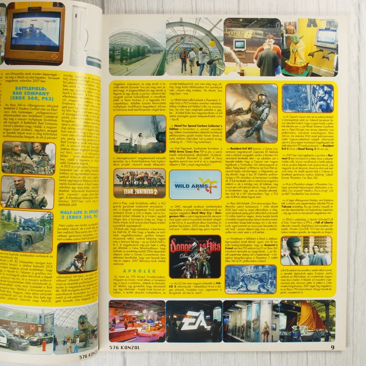 576 Konzol magazin belső tartalom Az 576 Konzol magazin belső oldalai hírekkel és játékbemutatókkal.