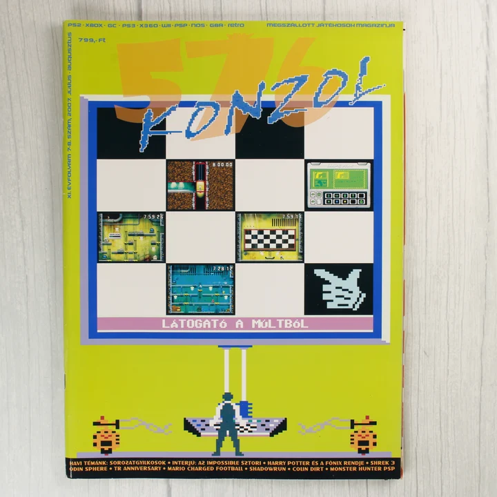 576 Konzol magazin borító Az 576 Konzol magazin 2007. július-augusztusi számának zöld borítója