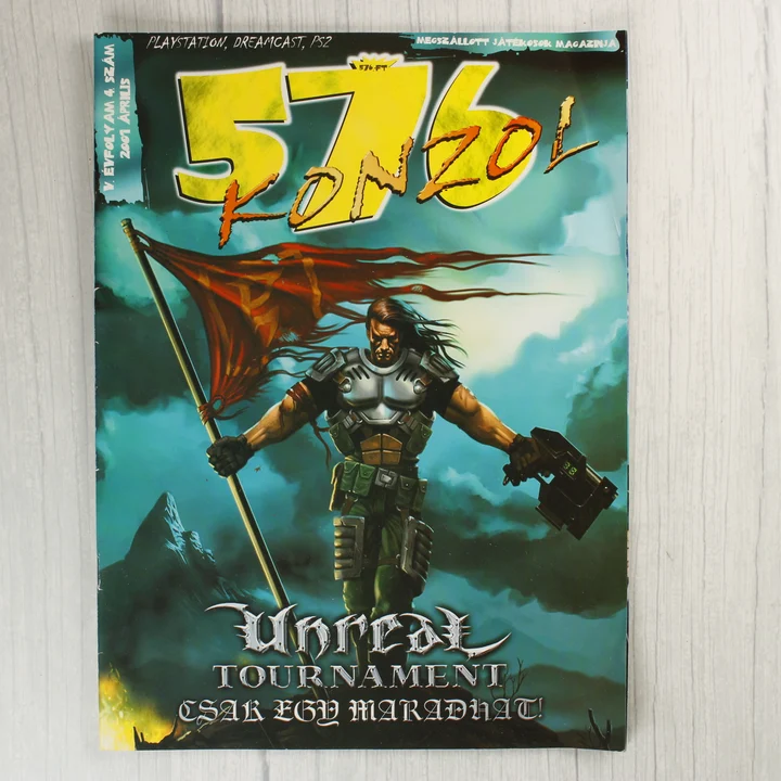 576 Konzol 2001 április címlap Az 576 Konzol magazin 2001. áprilisi számának címlapja az Unreal Tournament grafikájával.