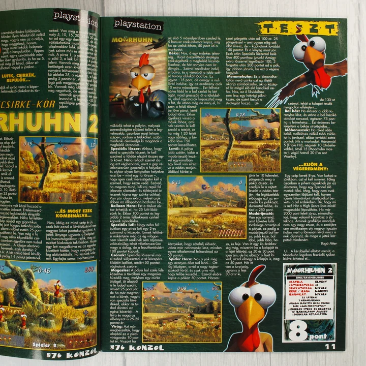 Moorhuhn 2 teszt 576 Konzol A magazin belső oldalai a Moorhuhn 2 játékteszttel.