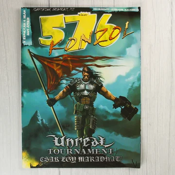 Az 576 Konzol magazin 2001. áprilisi számának címlapja az Unreal Tournament grafikájával.