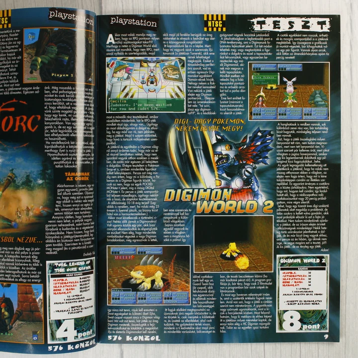 576 Konzol Digimon World 2 teszt Az 576 Konzol magazin belső oldalai Digimon World 2 teszttel
