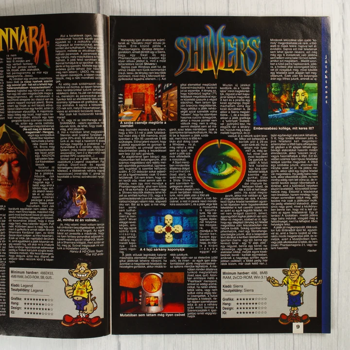 A PC Ultra magazin Shivers játékot bemutató oldalai