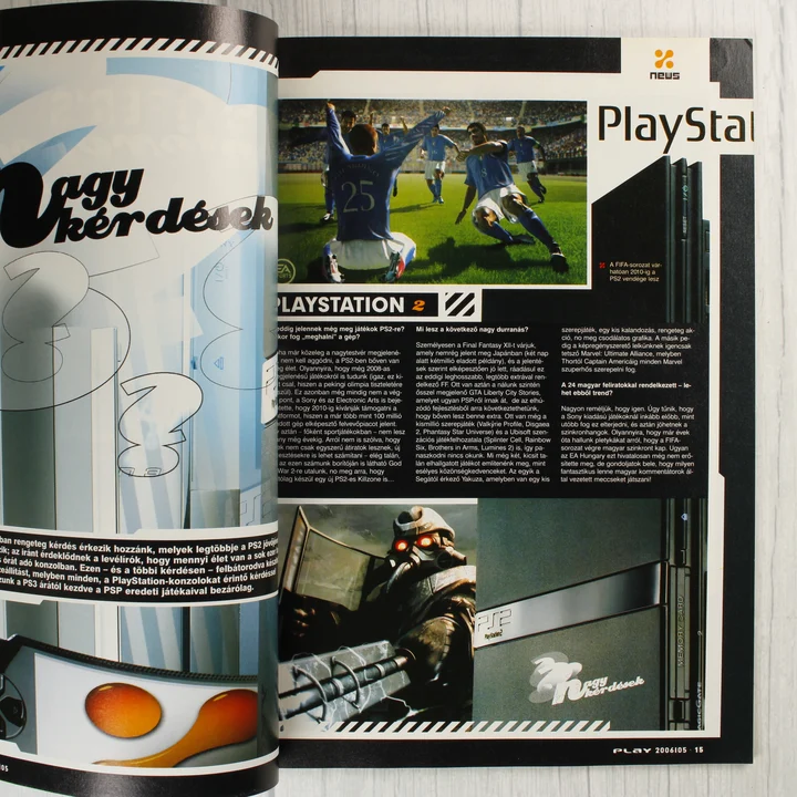 Play! magazin belső oldal A Play! magazin belső oldala PlayStation 2 hírekkel és FIFA illusztrációval