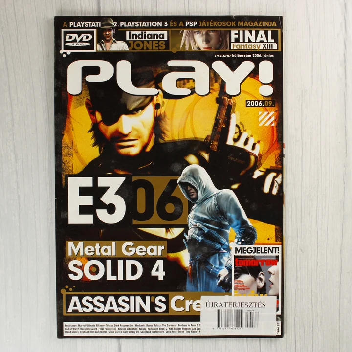 A Play! magazin 2006. szeptemberi számának címlapja Solid Snake-kel.