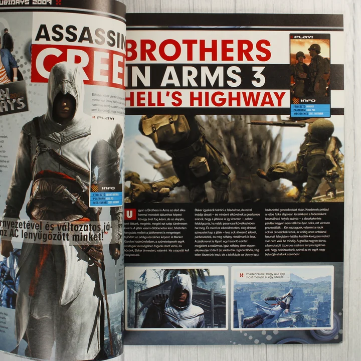 Play! magazin belső oldal A Play! magazin belső oldala Assassin's Creed és Brothers in Arms cikkekkel