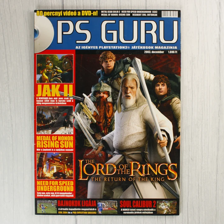 A PS Guru magazin 2003. decemberi számának címlapja a Gyűrűk Ura karaktereivel.