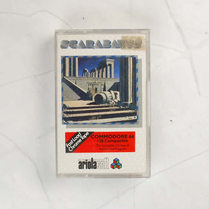 Scarabaeus C64 játék tokban Scarabaeus Commodore 64 videójáték kazetta tokban