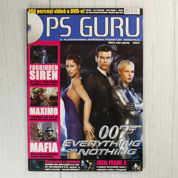 A PS Guru magazin 2004. márciusi számának borítója James Bond karakterével.