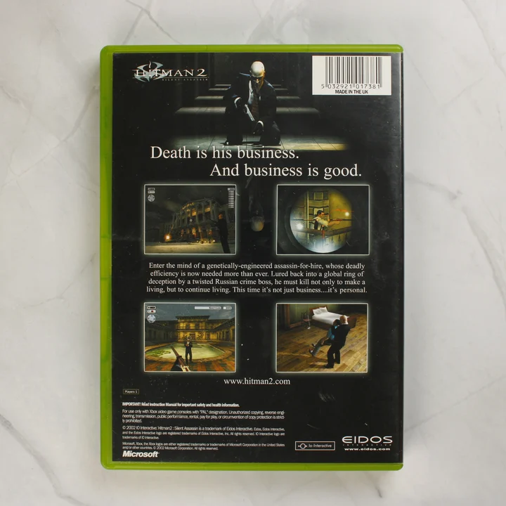 Hitman 2 Silent Assassin Xbox játék hátlapja