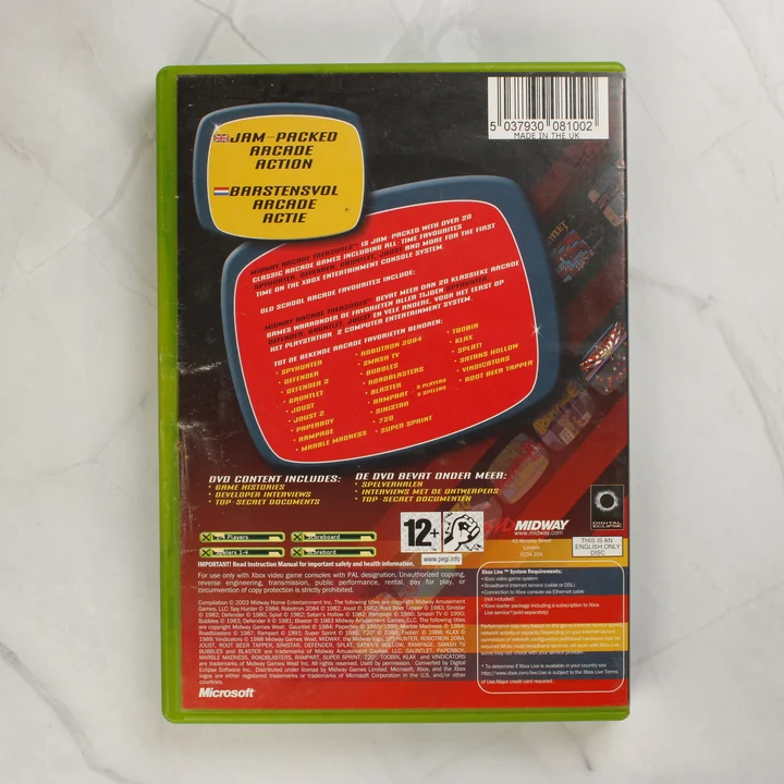 Midway Arcade Treasures Xbox játék hátlapja