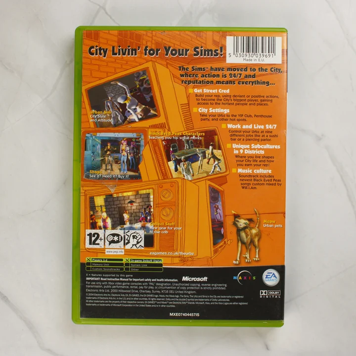The Urbz: Sims in the City Xbox játék hátlapja