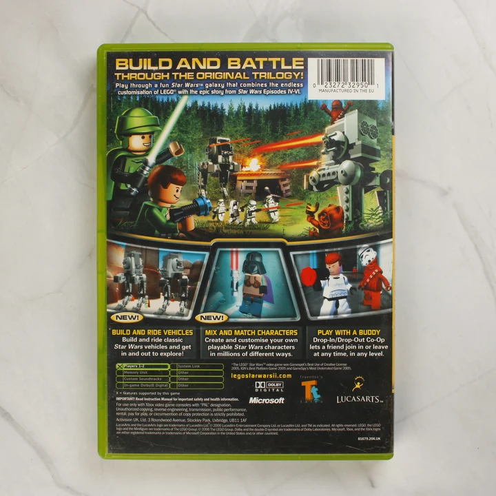 LEGO Star Wars II Xbox hátlap LEGO Star Wars II: The Original Trilogy Xbox játék hátoldala