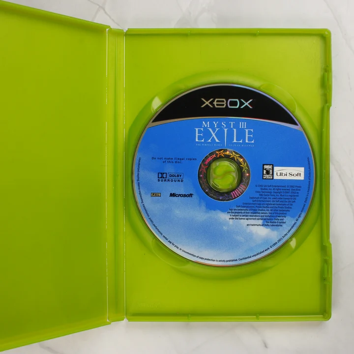 Myst III Exile Xbox játéklemez a tokban