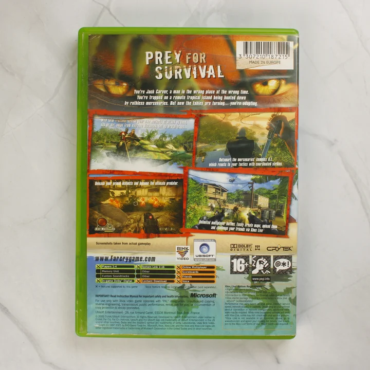 Far Cry Instincts Xbox játék hátlapja