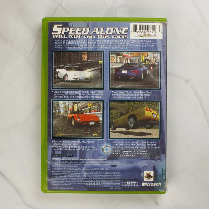 Project Gotham Racing Xbox játék hátoldala