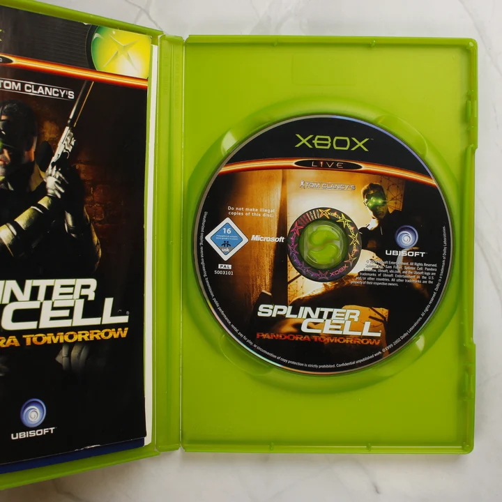 Splinter Cell Pandora Tomorrow Xbox játék nyitott tokban