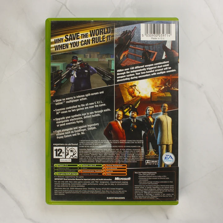 GoldenEye Rogue Agent Xbox játék hátlapja