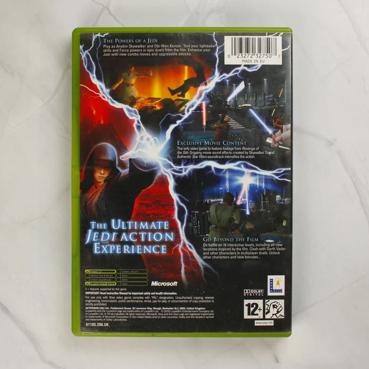 Star Wars Episode III Revenge of the Sith Xbox játék tokja hátulról