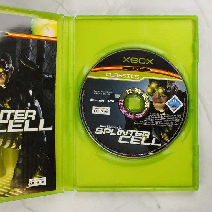 Tom Clancy's Splinter Cell Xbox Classics nyitott tok és lemez