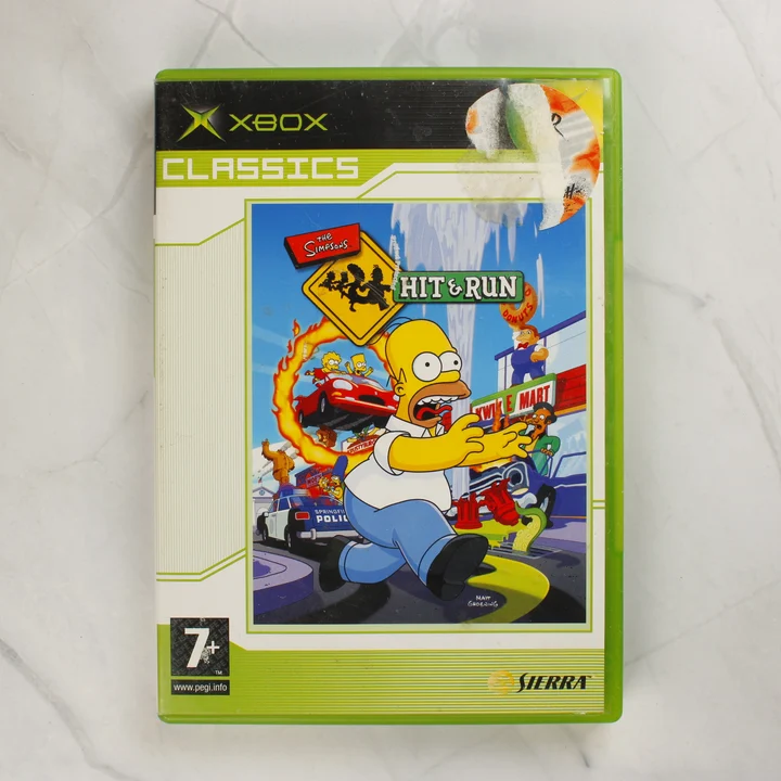 The Simpsons Hit & Run Xbox Classics videójáték tokja elölről