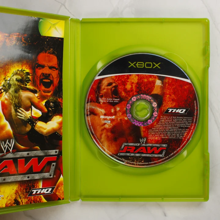 WWE Raw Xbox nyitott tok lemezzel