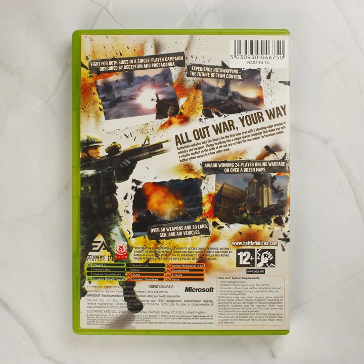 Battlefield 2 Modern Combat Xbox játék hátoldala
