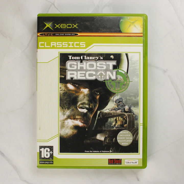 Tom Clancy's Ghost Recon Xbox Classics videójáték tokja elölről
