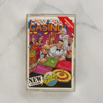 Monte Carlo Casino Commodore 64 videójáték kazetta elölnézete a tokban