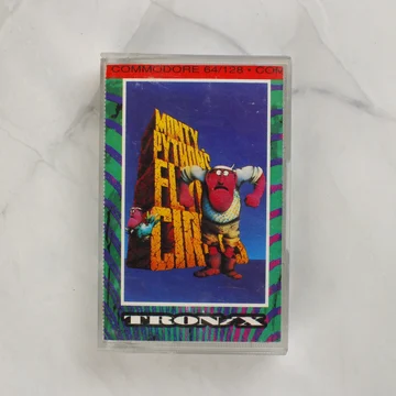 Monty Python's Flying Circus Commodore 64 játék kazetta tokban elölnézetből