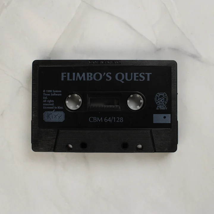 Flimbo's Quest fekete Commodore 64 adatkazetta