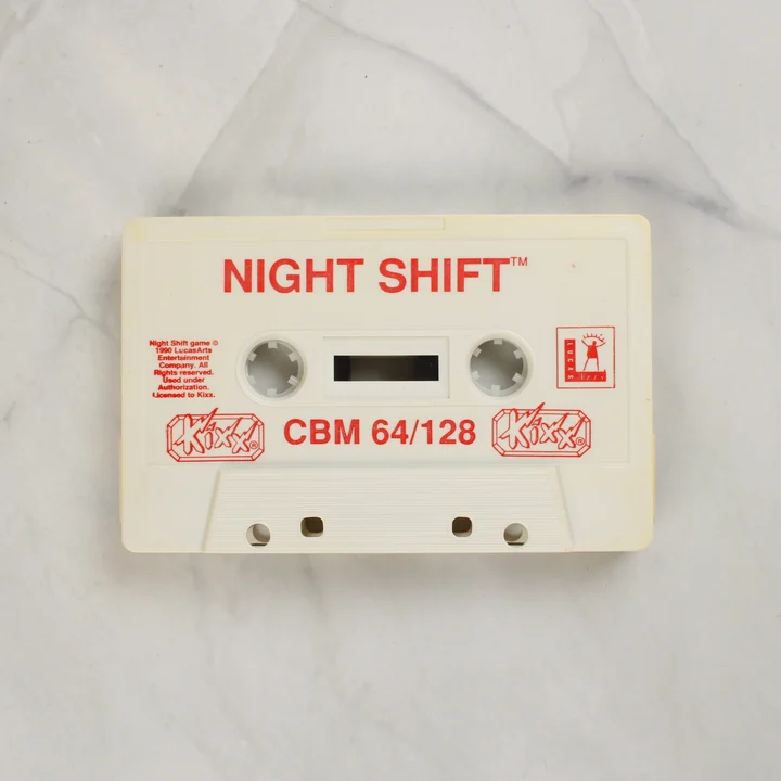 Night Shift Commodore 64 fehér kazetta