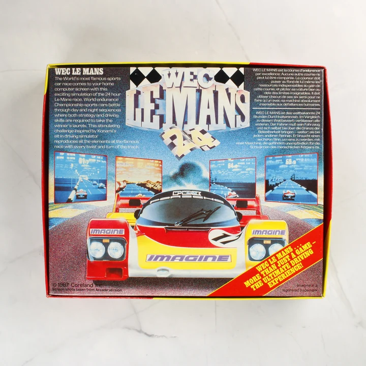 WEC Le Mans 24 Commodore 64 videójáték dobozának hátoldala