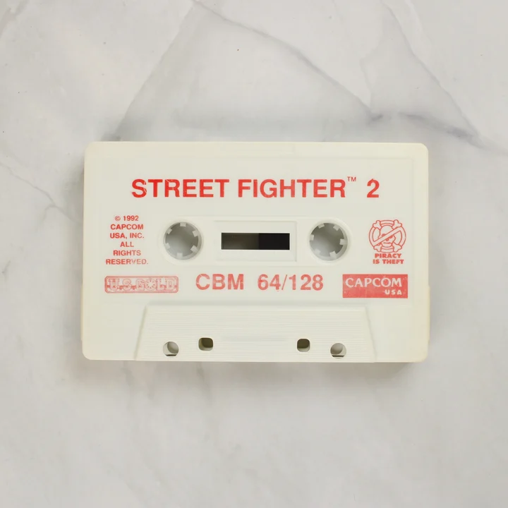 Street Fighter II Commodore 64 fehér kazetta