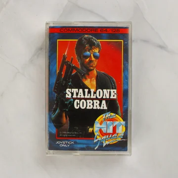 Cobra videójáték Commodore 64 kazetta elölnézete a tokban