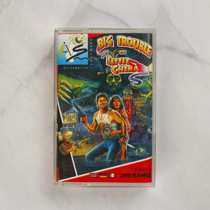 Big Trouble in Little China C64 borító Big Trouble in Little China Commodore 64 játék kazetta tokban elölről