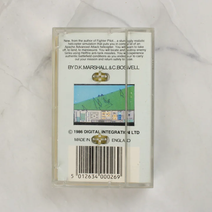 Tomahawk Commodore 64 videójáték tok hátoldala vonalkóddal