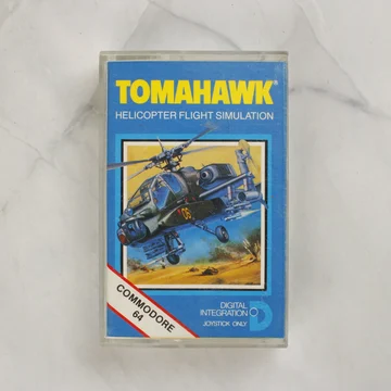 Tomahawk Commodore 64 videójáték kazetta tokban elölnézetből