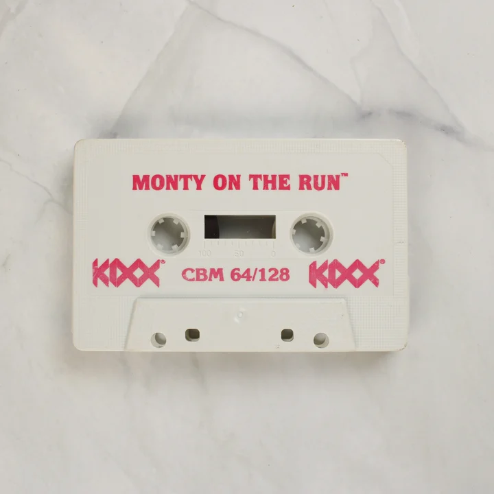 Monty on the Run Commodore 64 fehér adathordozó kazetta
