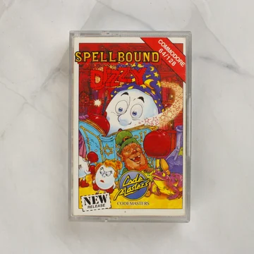 Spellbound Dizzy Commodore 64 videójáték kazetta tokban