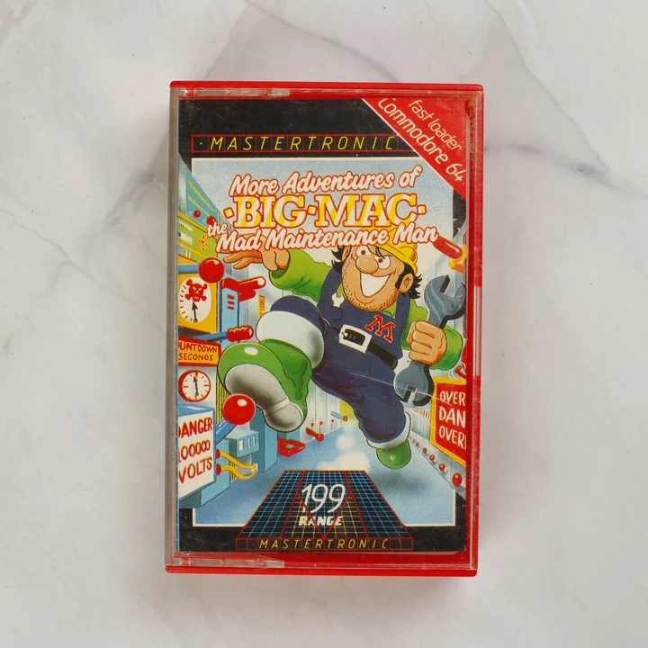 More Adventures of Big-Mac the Mad Maintenance Man Commodore 64 játék piros tokban