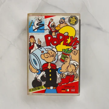 Popeye 2 Commodore 64 videójáték kazetta tokban elölnézetből