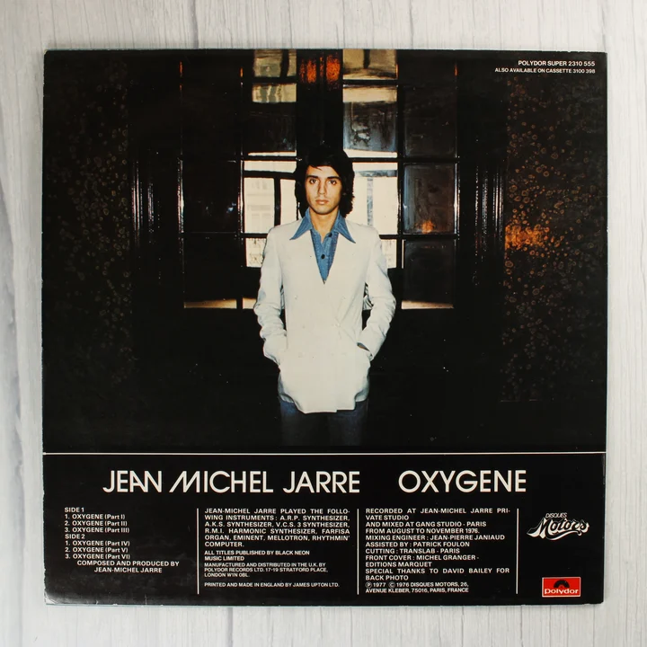 Jean-Michel Jarre Oxygene albumának hátoldala