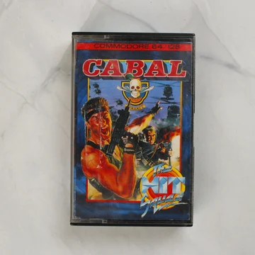 Cabal videójáték Commodore 64 kazetta elölnézete a borítóval
