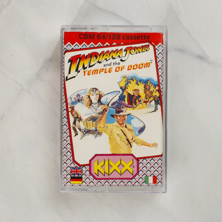 Indiana Jones and the Temple of Doom Commodore 64 játék kazetta tokban