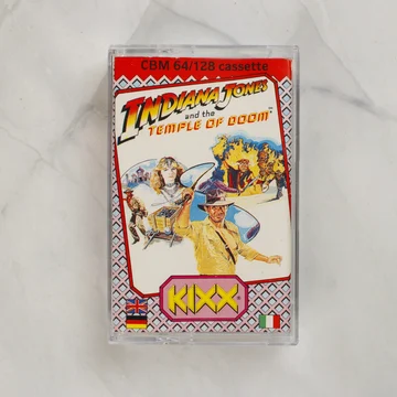 Indiana Jones and the Temple of Doom Commodore 64 játék kazetta tokban