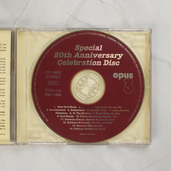 Opus 3 Special 20th Anniversary Celebration Disc nyitott tok és lemez