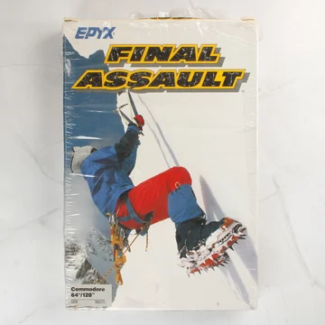 Final Assault videójáték dobozának előlapja hegymászóval