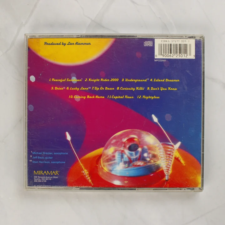 Jan Hammer Drive CD album hátsó borítója a számlistával