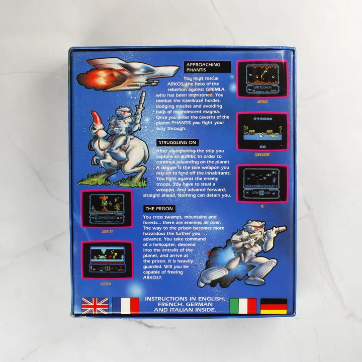 Game Over II C64 doboz hátnézet Game Over II videójáték dobozának hátoldala leírással és képernyőmentésekkel